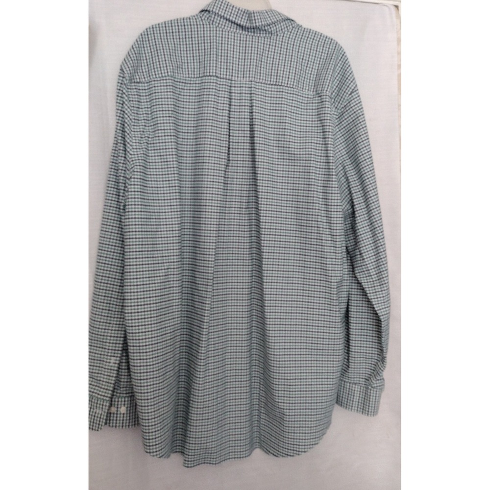 Brooks Brothers 1818 Men's 2XL Green White Supima Cotton Non-Iron Dress Shirt - Picture 3 of 3